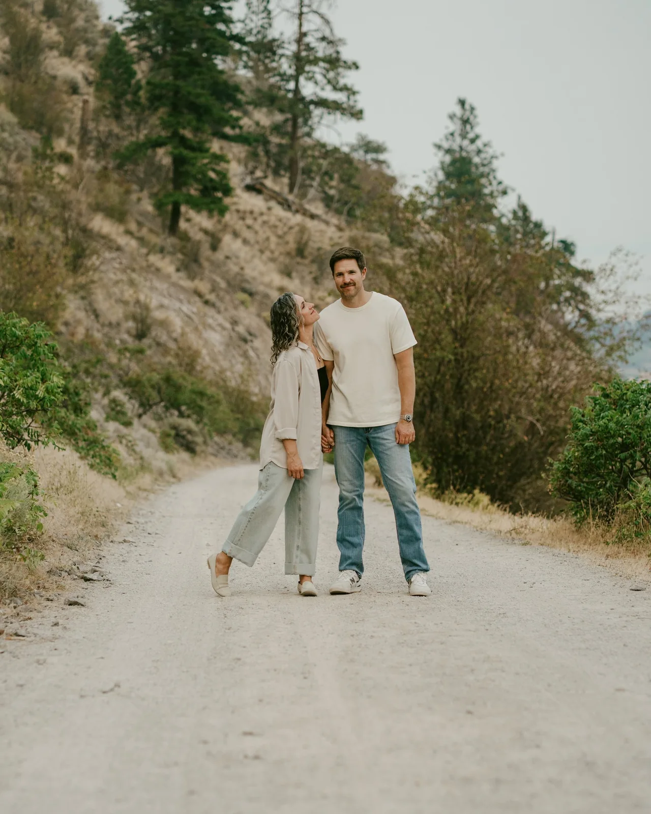 Stephen and Leah together on a lakeside trail.